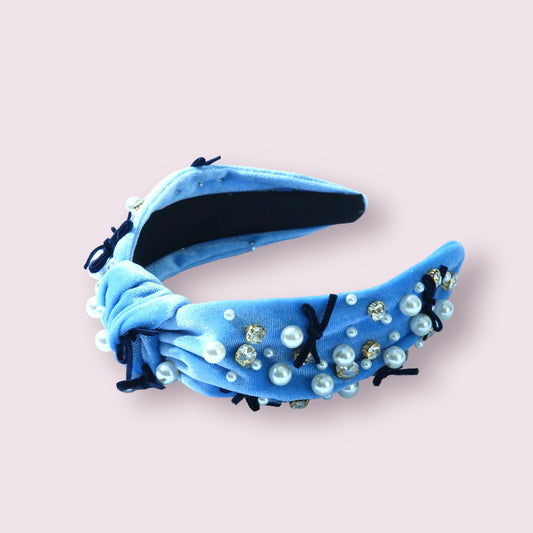 Blue Bow Headband