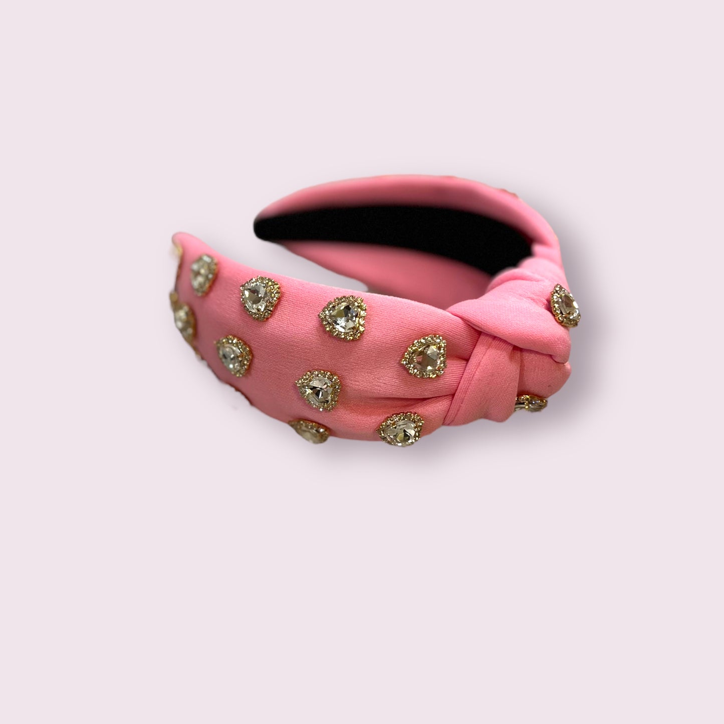 Pink Rhinestone Heart Headband