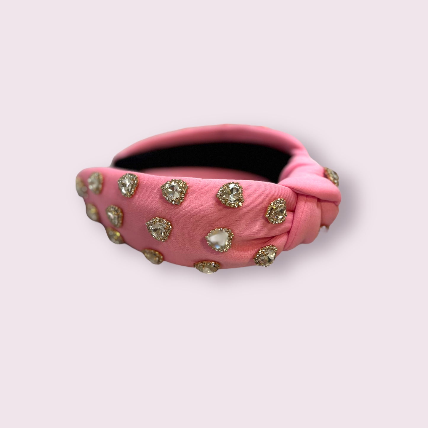 Pink Rhinestone Heart Headband