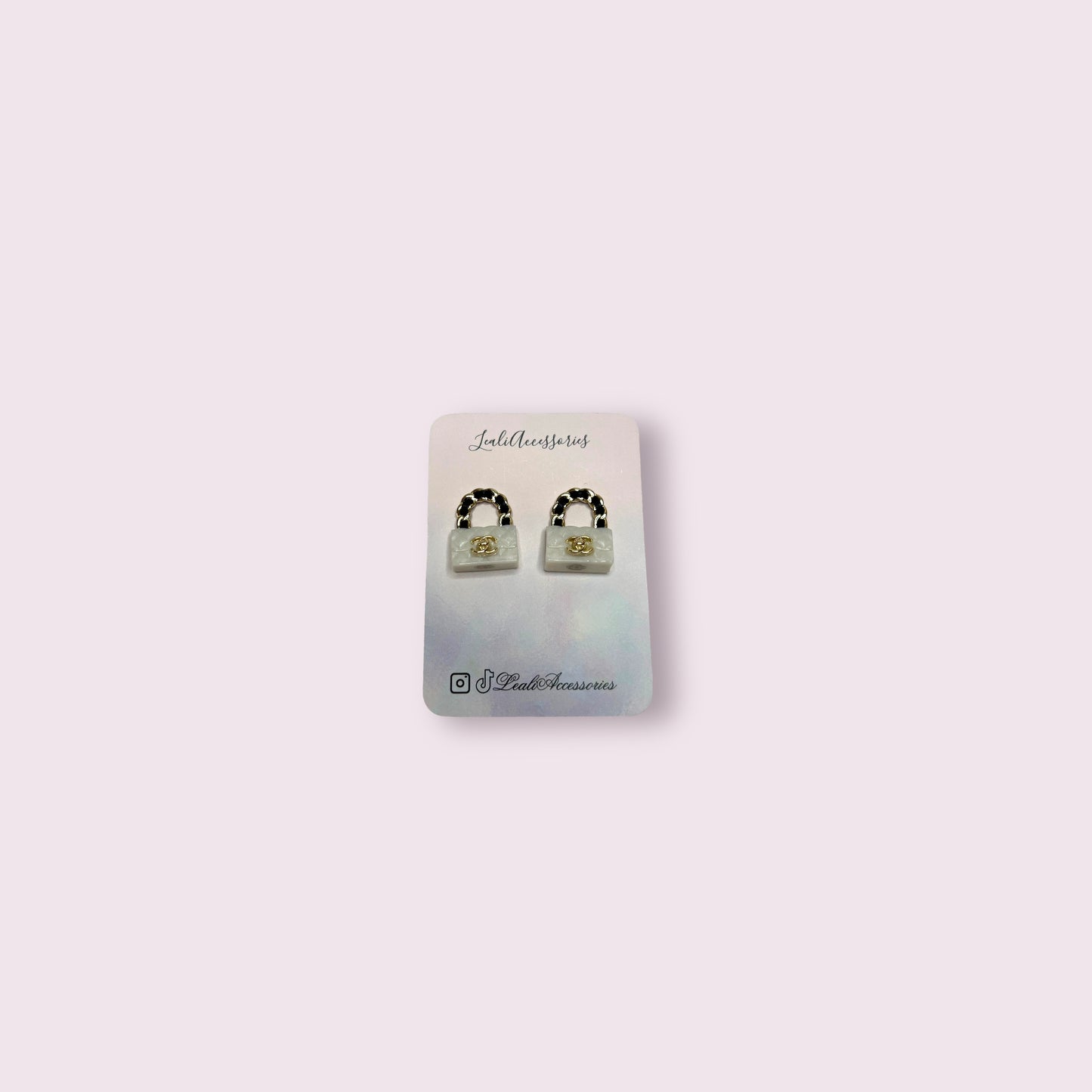 CoCo White Purse Earrings