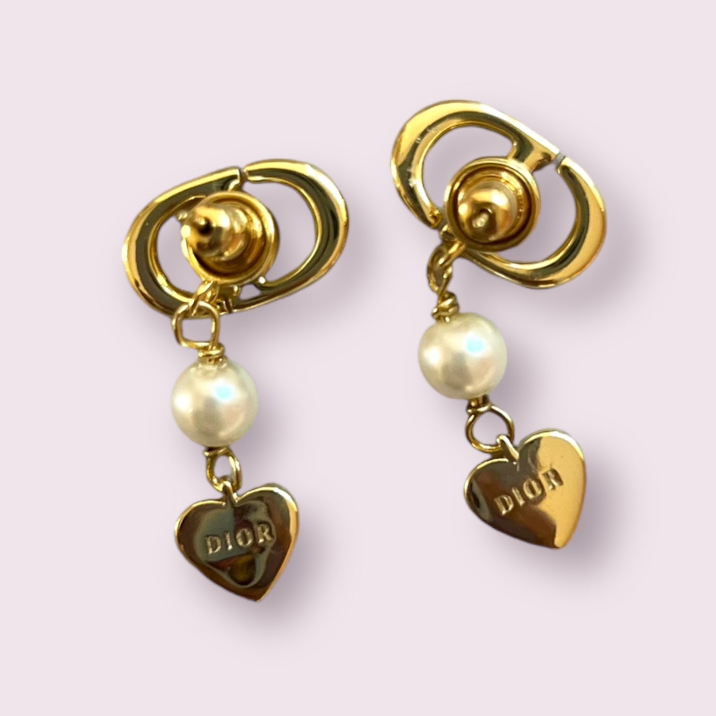 CD Hearts & Pearls Charm Earrings