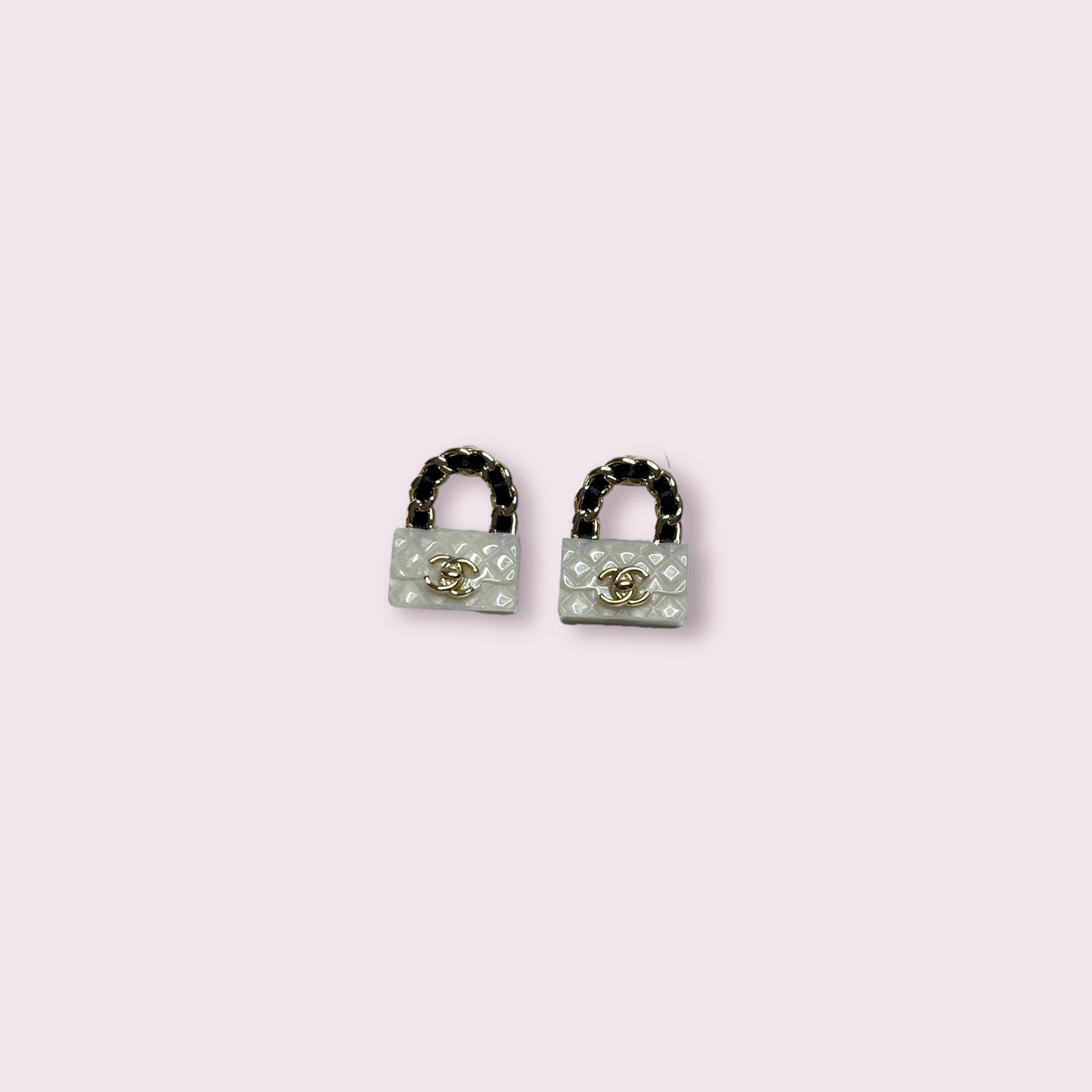 CoCo White Purse Earrings