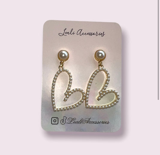 Pearl Heart Earrings