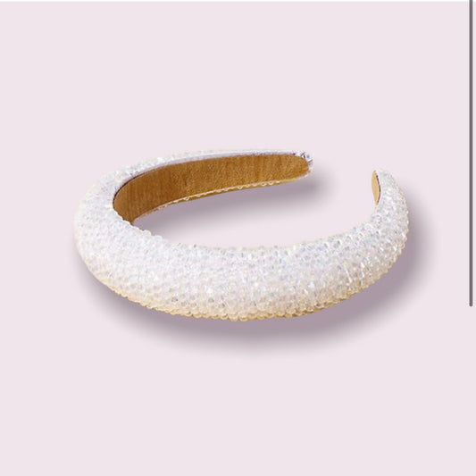 White Beaded Headband