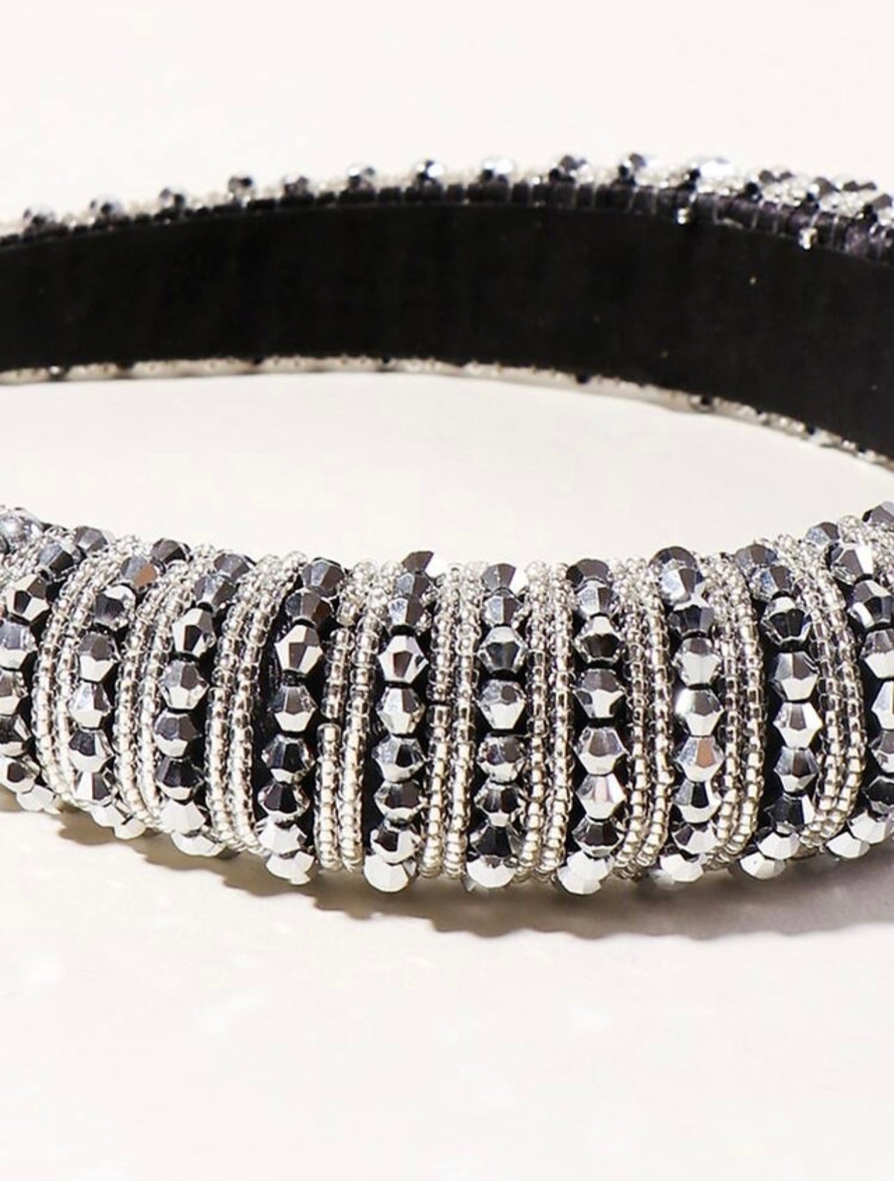 Silver Beaded Headband