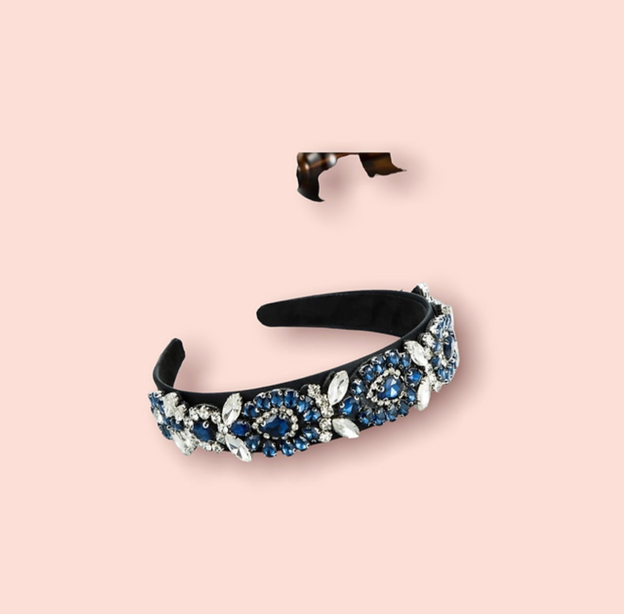 Black and Blue Gemstone Headband