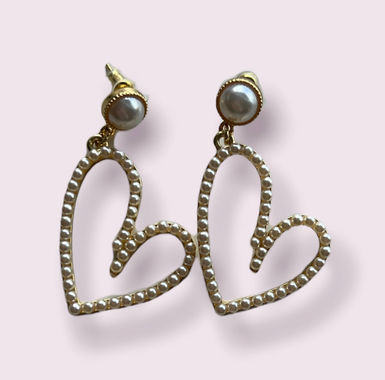 Pearl Heart Earrings