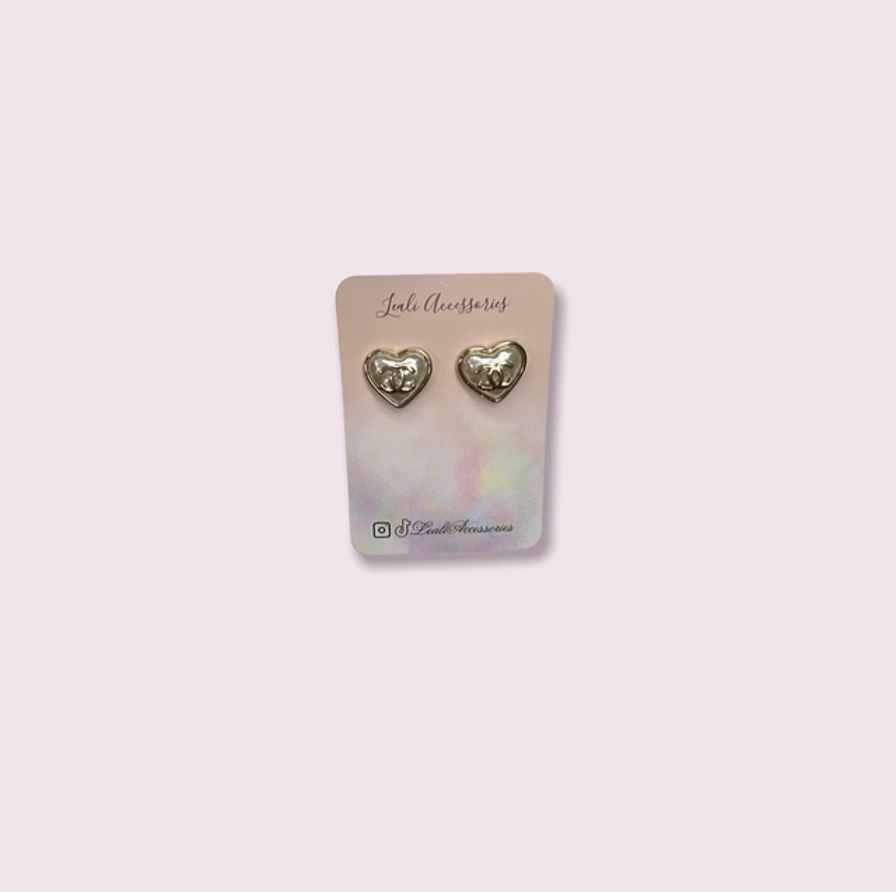 White Heart Pearled Earrings